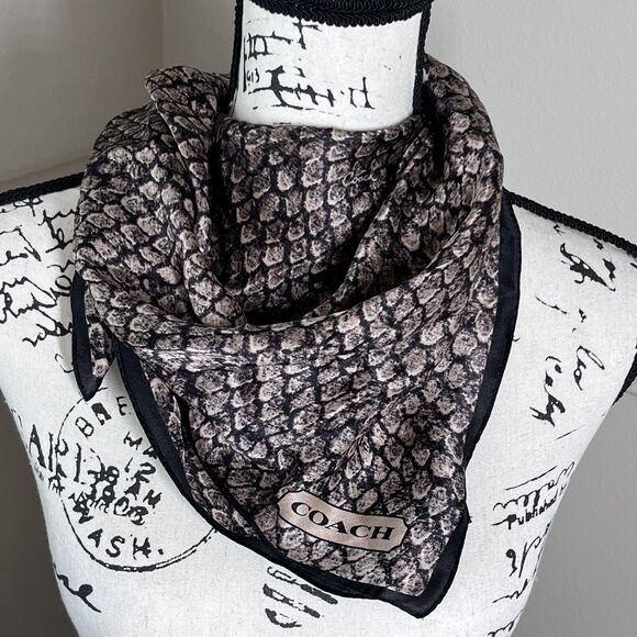 Coach Black and Brown Scarf - Picture 1 of 10